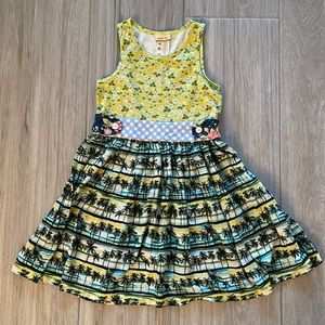 Matilda Jane Size 8 Hello Lovely Paradise Hawaiian Palm Tree Floral Tank Dress